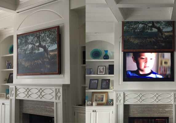 Custom Media Decor Art Lift in Hilton Head Home