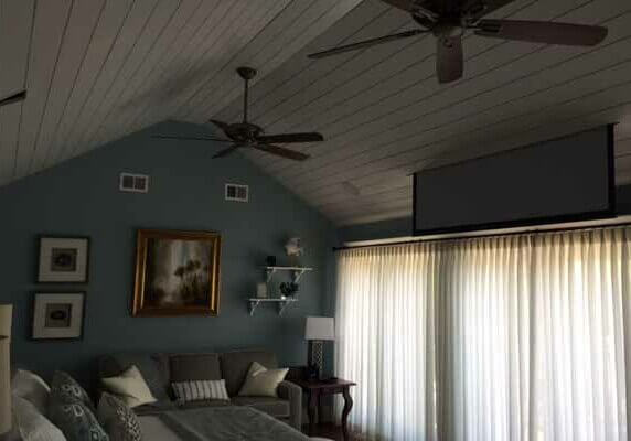 projector screen in ceiling